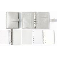 A6 A7 6 Ring Planner Binder - Refillable PU Leather Notebook with 80 blank Sheets, Plastic Pocket,Dividers and 5pcs Index pages