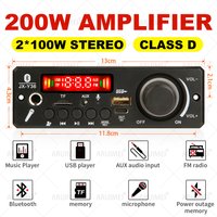 Bluetooth 5.1 DIY 200W Amplifier MP3 Decoder Board 12V Microphone FM Radio TF USB Car Audio Music Player Speaker Volume Control