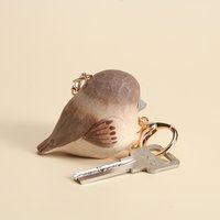Sparrow Ornament Key Chain Car Pendant Key Ring Brown Sparrow Ornaments Gifts for Friends Cute Bag Decorations Key Accessories
