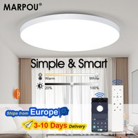 MARPOU Plafonnier LED intelligent 80W 50W 36W Plafonniers LED modernes avec télécommande APP pour lustre de salon de chambre à coucher