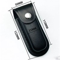 Brown Leather Sheath Holder Pocket Hunt Fold Knife Tool Camp Outdoor Carry Flashlight Case Belt Loop Case