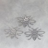 3pcs/Lot Stainless Steel Hollowed-out Manchester bee Accessories Findings For Fashion Jewelry Making DIY Handmade Craft