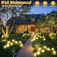 6LEDS Solar Mushroom Ambient Lights Waterproof LED Garden Lights Warm White Jellyfish for Yard Patio Lawn Pathway Outdoor Decor