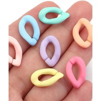 20pcs/lot Colorful Acrylic Link Chain Clasp Open Buckle Beads Connector for DIY Necklace Clothing Bag Chains Jewelry Making