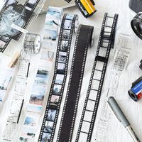 25mm*2m Retro Film Theme PET Tapes DIY Scrapbooking Collage Stationery Decor Journalling Materials Ins Adhesive Tapes