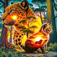 EverShine Diamond Embroidery Leopard Cat Mosaic Kitten DIY Full Drill Diamond Art Painting Kit Animal Modern Home Decoration