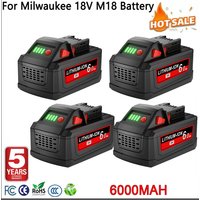 Bonacell 6000mAh Zamienna Bateria do Milwaukee M18 18650 Li-ion 18V Kompatybilna z 48-11-1815 48-11-1850 Bateria do Elektronarzędzi