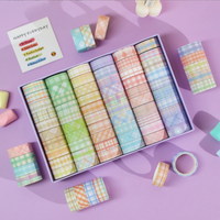 60 Rolls Grid Washi Tape Set Fresh Ins Salt Style DIY Scrapbook Tape for Hand Account Beginners