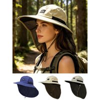 Summer UV Protection Sun Hats Outdoor Hunting Fishing Cap For Men Women Hiking Camping Visor Bucket Hat Neck Flap Fisherman Hat