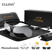 CLLOIO Aluminium Photochrome Sonnenbrille Männer Polarisierte Tag Nacht Fahren Chameleon Gläser Anti-Glare Ändern Farbe Sonnenbrille UV