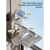 Balcony Stainless Steel Clothes Hanger No Drilling Storage Wonder Organizer Multi Functional Retractable Clothes Drying Rack