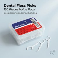 150Pcs Disposable Dental Floss Sticks, Macromolecule Superfine Dental Floss Picks, Oral Care Teeth Cleaning Toothpicks