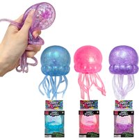 Glitter Octopus Squishy Toy Soft Stress Relief Fidget Toy Squeeze Jellyfish Squishy Compression Decompression Toy for Kid Adults