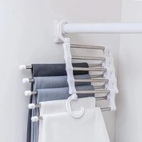 1PC Telescopic Folding Pants Rack, Multi-layer Pants Rack, Pants Hanger, Household Magic Pants Clip, Wardrobe Storage