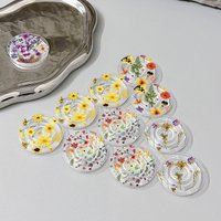 Cute Flowers Socket Grip Tok Acrylic Glue Material High Quality Transparent Folding Stand Phone Holder Foldable phone grip