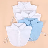 Detachable Cotton Lapel Shirt Fake Collar Solid Color False Blouse Neckwear Vintage Lace Lapel Blouse Top Clothing Accessories