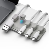 Silicone Magnetic Cable Management Self-Adhesive Fixed Cable Organizer Multi-purpose Cord Winder Desk Multipurpose Cord Keeper