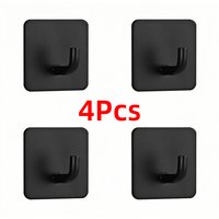 Stainless Steel Adhesive Hook Hanging Heavy Duty Waterproof Towel Hook Bathroom Kitchen Storage Holder Sticky Hooks Black Hanger