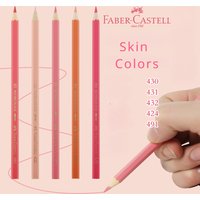 5pcs Faber Castell Skin Tone Colored Pencils 4mm Core, Water Soluble Pencil for Artist Drawing, Sketching Portrait Set