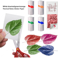 4-Color Mix Thermal Paper 1 Roll of Blue/Red/Orange/Green 57x25mm Self-Adhesive Photo Paper for Instant Camera/Portable Printer