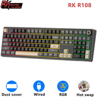 RK Royal Kludge R108 Wired Gamer Keyboard 100% 108 Keys MDA PBT Keycap Gasket RGB Hot-swappable Mechanical Keyboard Volume Knob