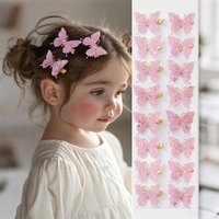 10pcs/Set Multi-color gradient butterfly hairpin broken hair side clip headband girl bangs clip fairy cute hair accessories