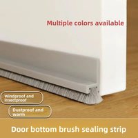 1/2pcs 1m/39.37inch Self-Adhesive Brush Door Bottom Seal Soundproof Insectproof Durable Strip for Household Door Improvement