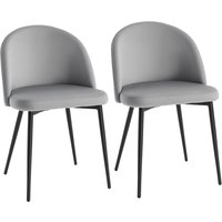 Dining Chairs Set of 2 Contemporary Design for Office Dining Kitchen with Soft Fabric Seat and Back Living Room, Grey