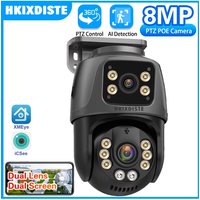 8MP 4K PTZ Dual Lens POE IP Camera CCTV Security Outdoor Two-Way Audio Color Night Video Surveillance For Nvr System Xmeye ICSee