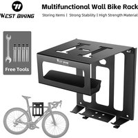 WEST BIKING Multifunctional Wall Bike Rack Durable Bicycle Parking Stand Indoor Maintenance Workstand MTB Road Bike Accessories