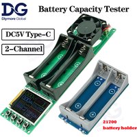 DC 5V 18650/21700 Battery Capacity Tester Module MAh MWh 2-Channel Digital Battery Power Detector Module Type-C Interface