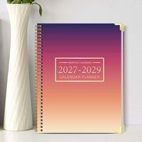 2027-2029 Monthly Planner, Spiral Academic Calendar Notebook with Tabs, Notes Pages, Gradient Cover, 8.86x11.22 in