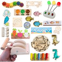 Kindergarten Montessori Busy Board Accessories Caterpillar Gear LED Lamp Bell Roller Counting Bead Wall Toy Educational Toy