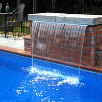 Underwater Waterfall Blade Fountain Spa 30/60/90/120cm Water Descent Wall Sheer Descent Cascade Mounted Colorful