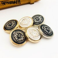 15/18/20/23/25mm Classic Vintage Jacket Buttons Fashion Black Gold DIY Sewing Accessories for Clothing Round Metal Coat Buttons
