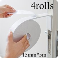 4Rolls Adhesive Window Door Draft Sealer Strip - Plastic Weatherproof Soundproof Insulating Door & Window Gap Seal