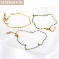 LUXUKISSKIDS New Fashion Bohemia Anklets For Woman Green Snake Beads Chains Jewelry On Foot Summer Holiday Vintage Leg Bracelets