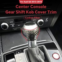 Real Carbon Fiber Car Gear Stick Shift Knob Lever Handle Cover Trim for Audi A3 S3 TTRS RSQ3 RS3 RS4 RS5 RS6 RS7 Q3 2013-2018