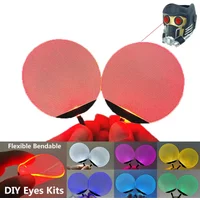 Round Flexible Bendable Eyes Kits for Halloween DIY Masks Helmet Cosplay Eye Modified Accessories Diameter 58MM CR2032 Style