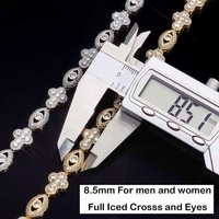 ESKEEM Hip Hop New Design Iced Out Cross with Eye Necklace Jewelry Micro Pave Cubic Zirconia Silver Plated Chain Gift Wholesale