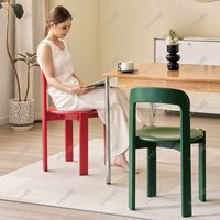 Vintage Solid Wood Chair Minimalist Design Dining Makeup Chair Home Living Room Furniture