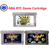 GBA English Game Cartridge ,RTC Pokemon Pride Version, Lightbolt,Warped, Minced Fusions,GBA ROM Modified Version