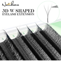 NATUHANA W Extension de cils C/D Curl vison individuel 3D en forme de W Volume ventilateur Extension de cils