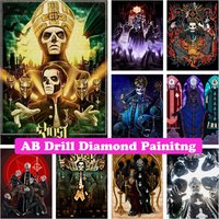 Ghost 5D DIY AB Drill Diamond Painting Mosaic Embroidery Rock Band Portrait Cross Stitch Handmade Craft Rhinestones Home Decor