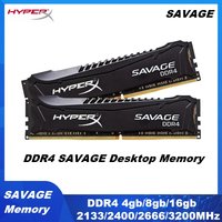 HYPERX SAVAGE DDR4 RAM Desktop Memoria 4GB 8GB 16GB 2133MHz 2400MHz 2666MHz 3200MHz For High Performance Gaming DIMM Memory ram