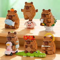 Cute Capybara Building Blocks Figure Micro Bricks Educational Toys DIY Model Fun STEM Toy Desktop Decor Model & Collectible
