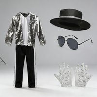 Kids 70s Michael Jackson Fancy Dress Costume Halloween Hippie Outfit Children Day Party Performance Groovy Vintage Themed Look