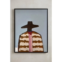 Abstract Cowboy Print, Western Folk WALL Art, Earth Tone Minimalist Poster
