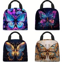 Lunch Bag with Butterfly Design, Insulated Tote for Work, Travel, And Picnics, Suitable for Back to School, Safe for Non-Food It