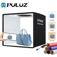 PULUZ Softbox, boîte à lumière avec 3 modes de couleur, boîte à lumière à intensité réglable, anneau lumineux LED, boîte d'éclairage photo, tente de studio pour prises de vue, 6 fonds de couleur.